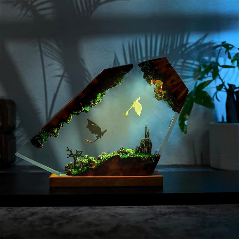 Dragon Table Lamp Black And White